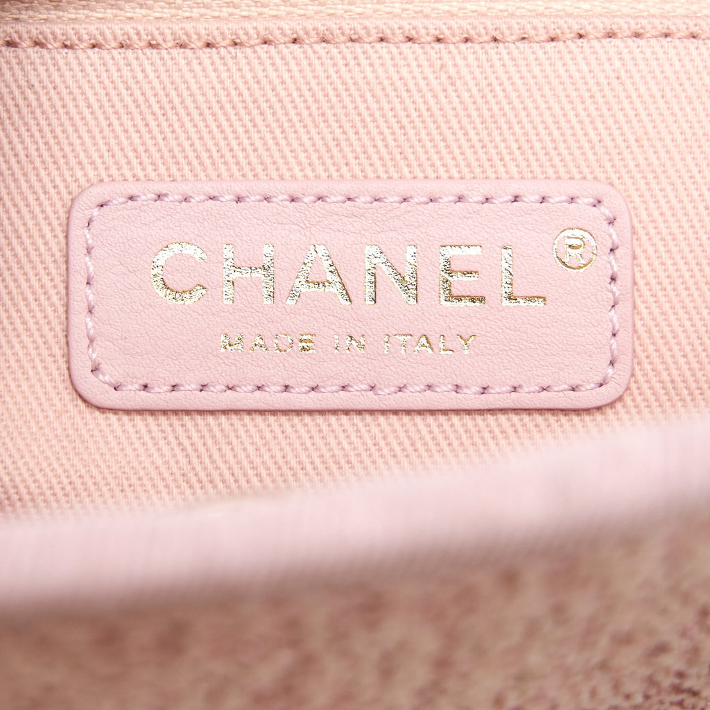 Chanel Deauville PM Tote Bag Canvas Pink