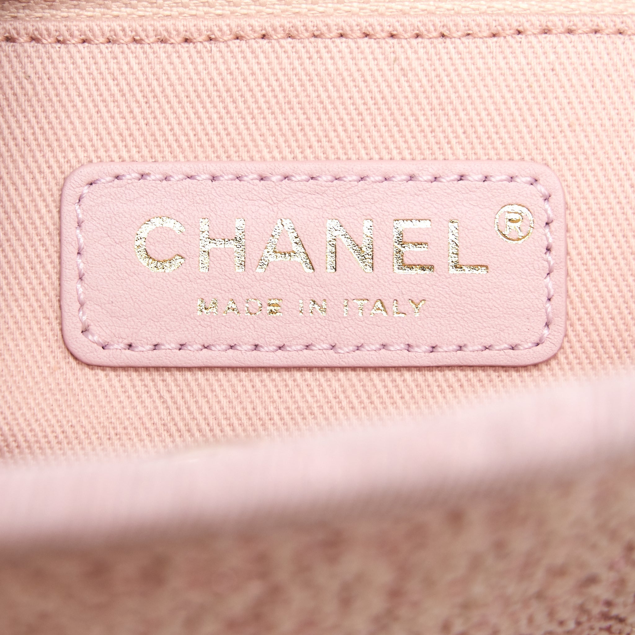Chanel Deauville PM Tote Bag Canvas Pink