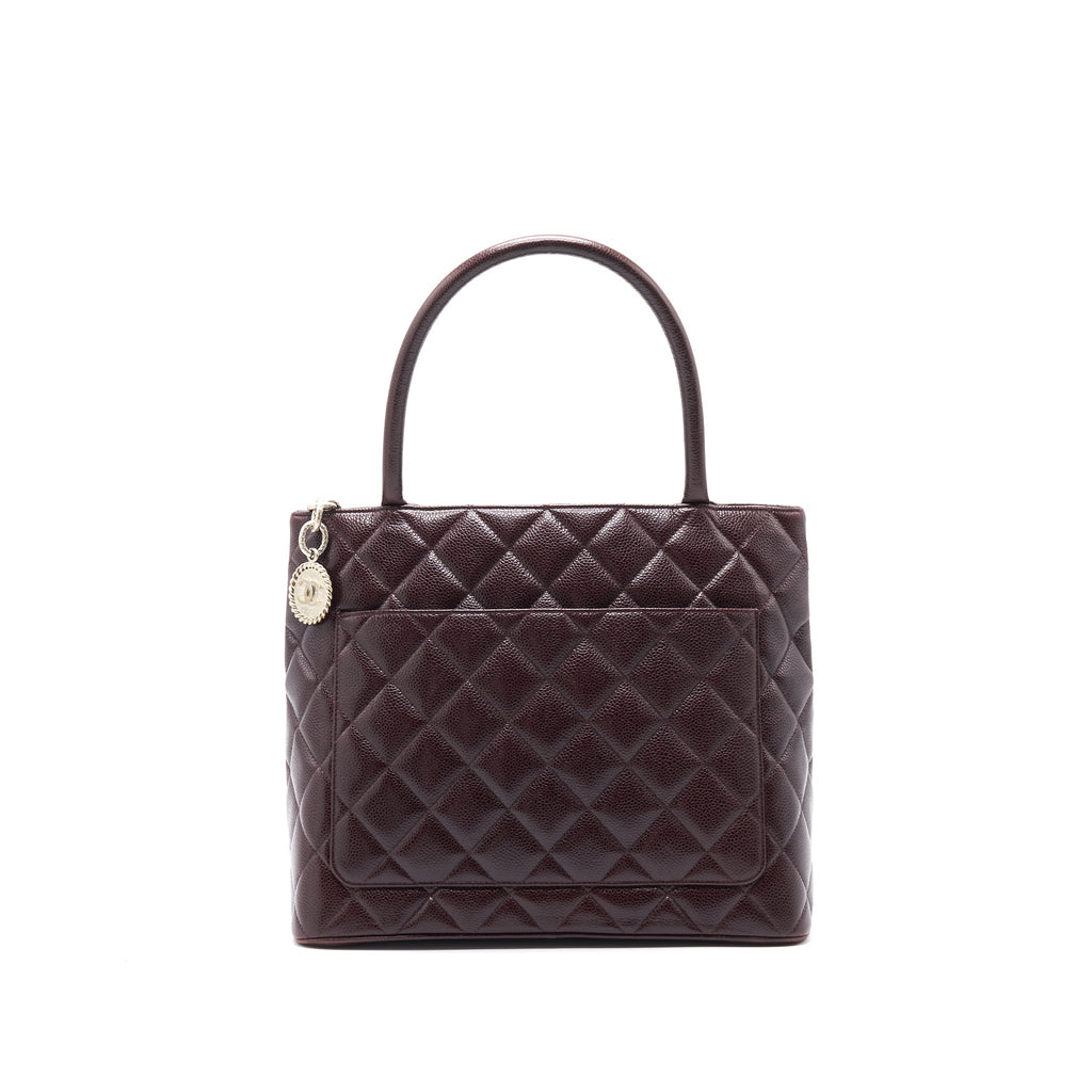 Chanel Cavier Medallion Tote Burgundy