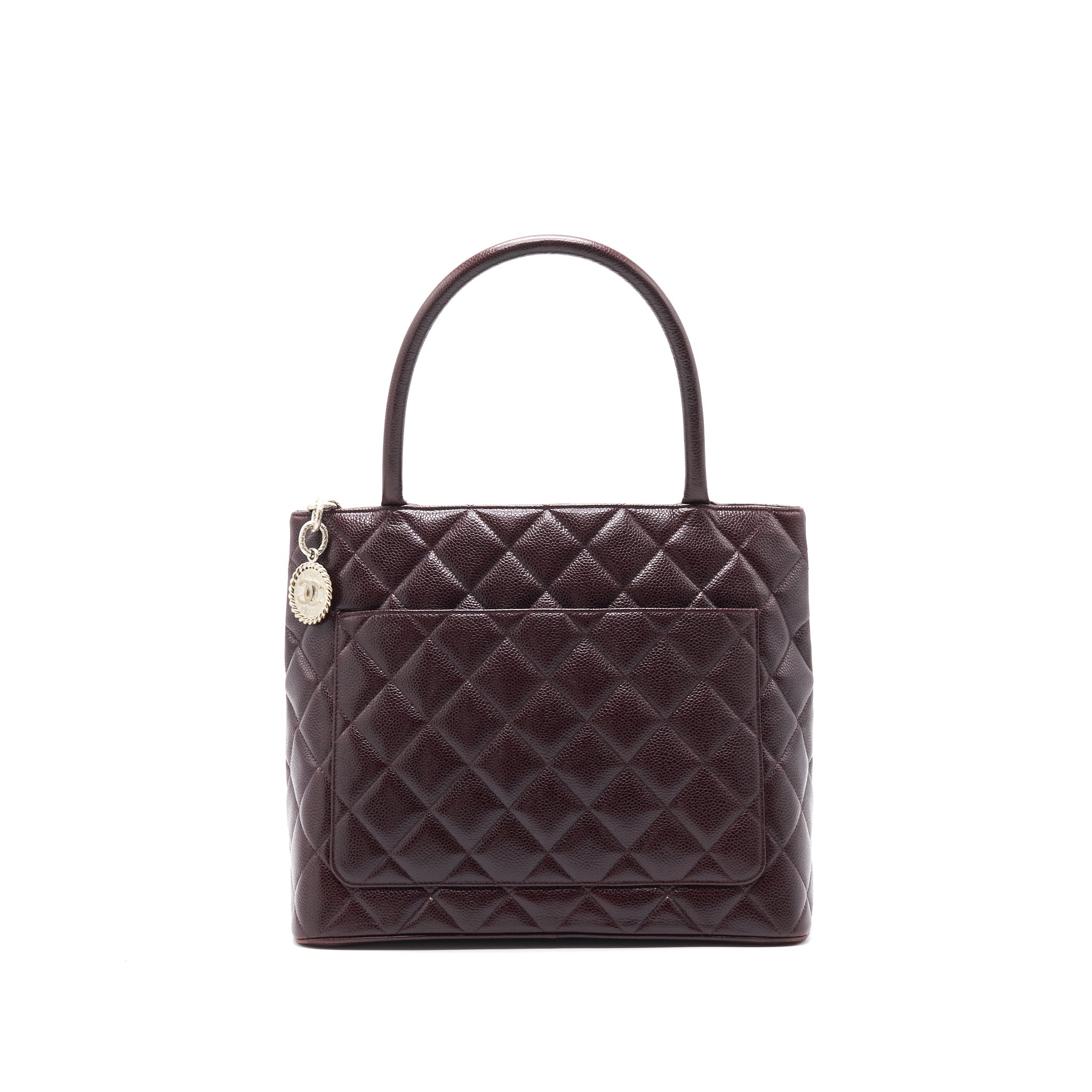 Chanel Cavier Medallion Tote Burgundy
