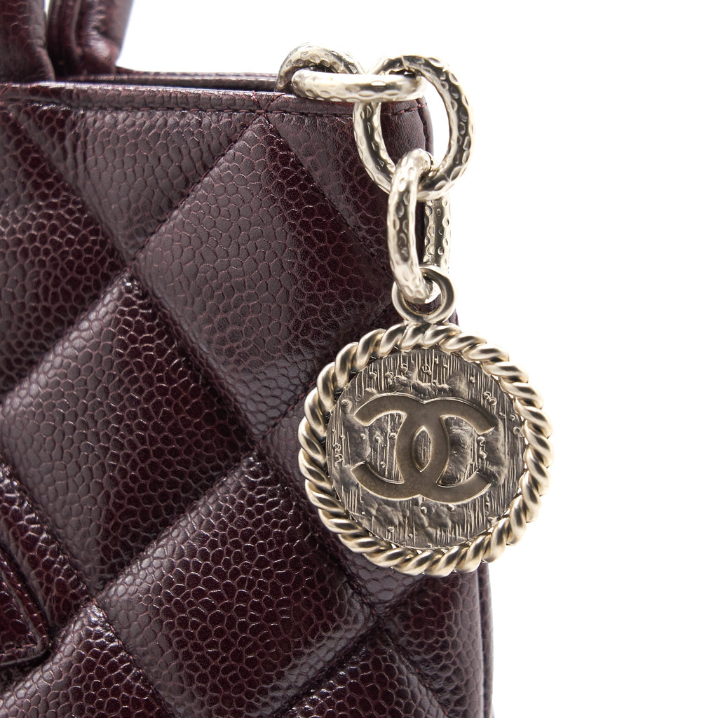 Chanel Cavier Medallion Tote Burgundy
