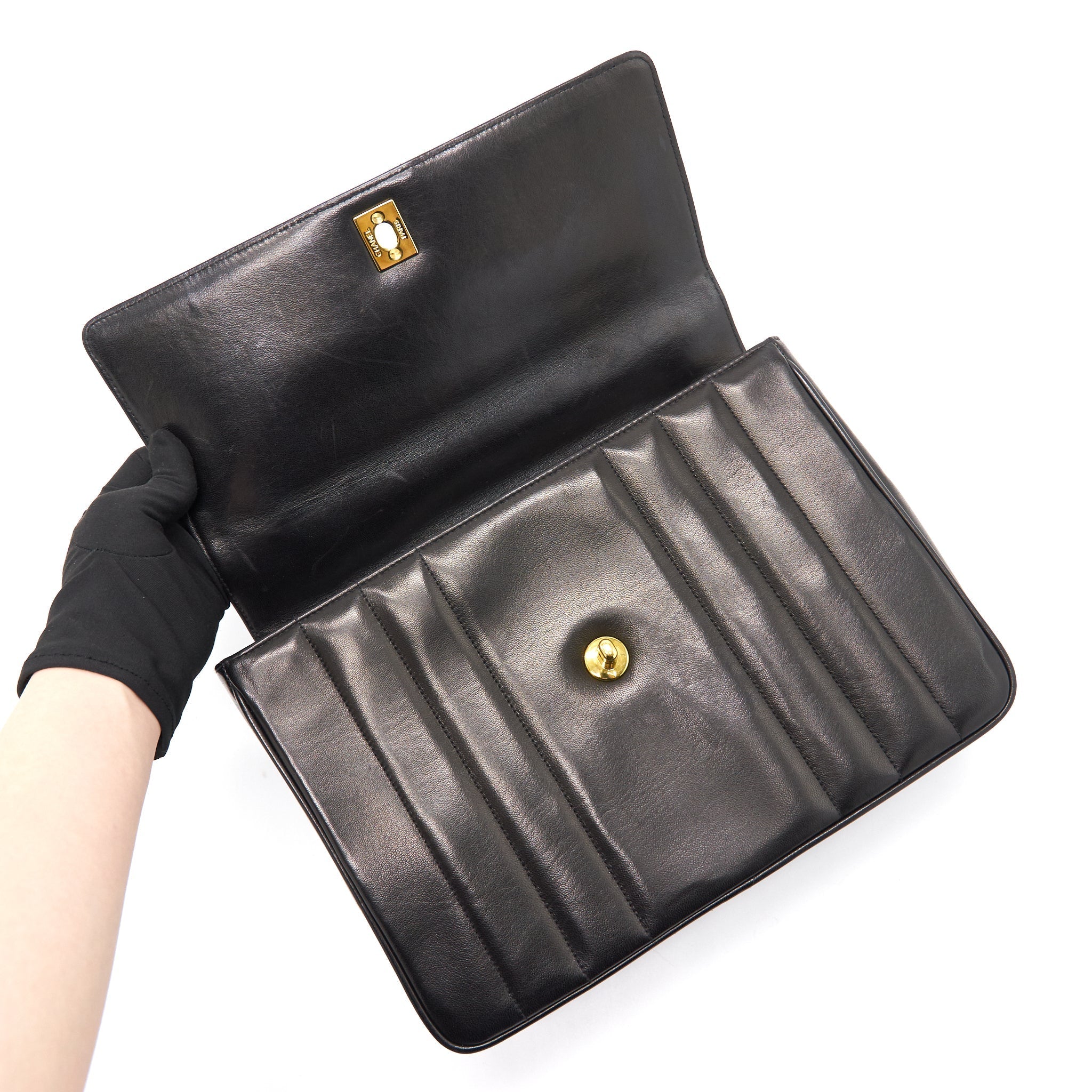 Chanel Vintage Lambskin Kelly Bag black