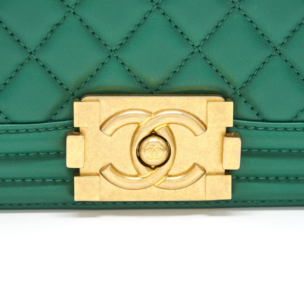 Chanel Small Leboy Lambskin Green