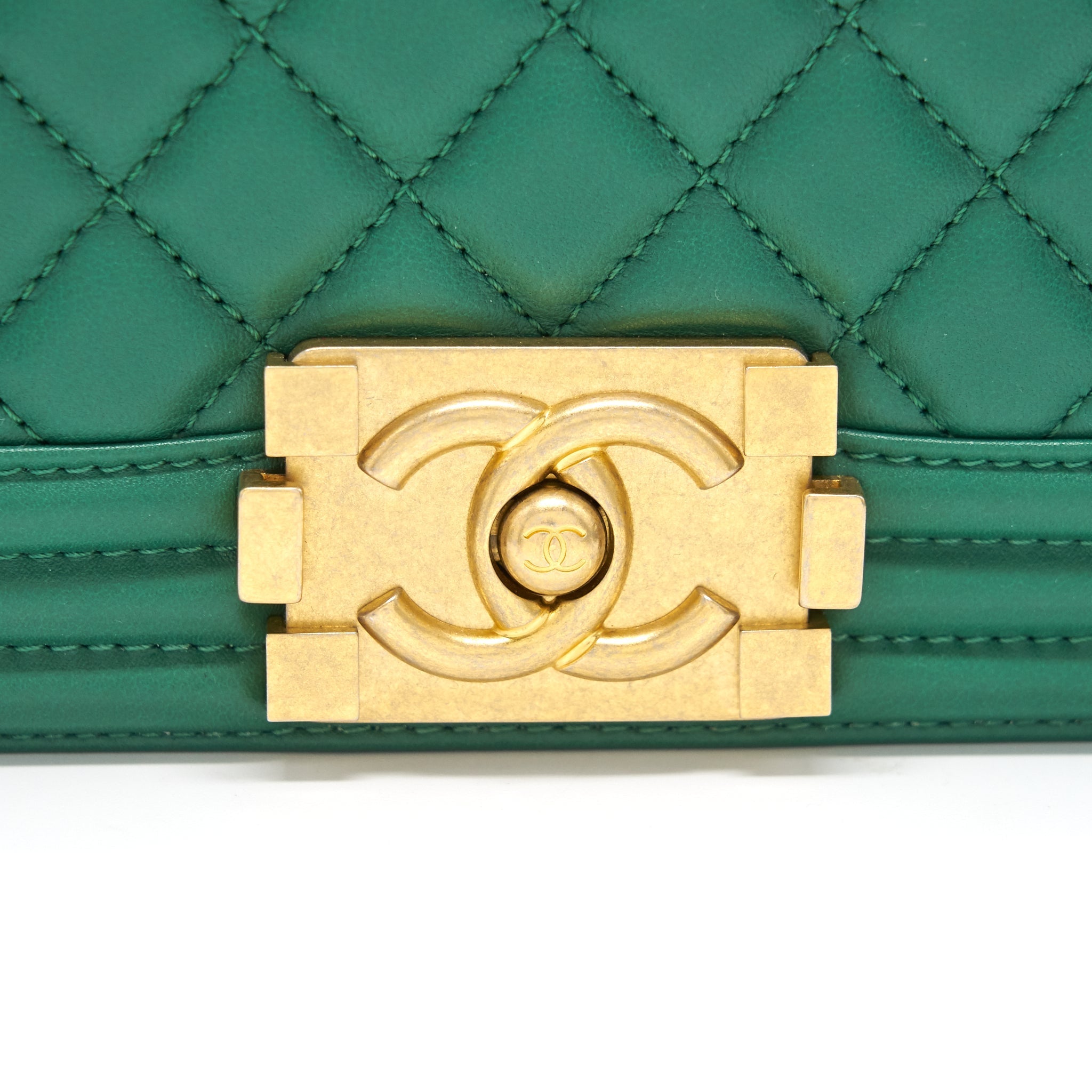Chanel Small Leboy Lambskin Green