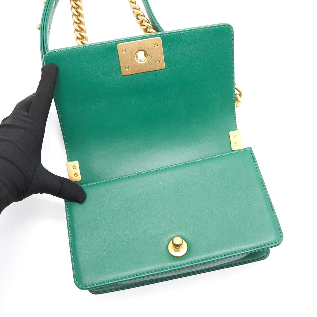 Chanel Small Leboy Lambskin Green