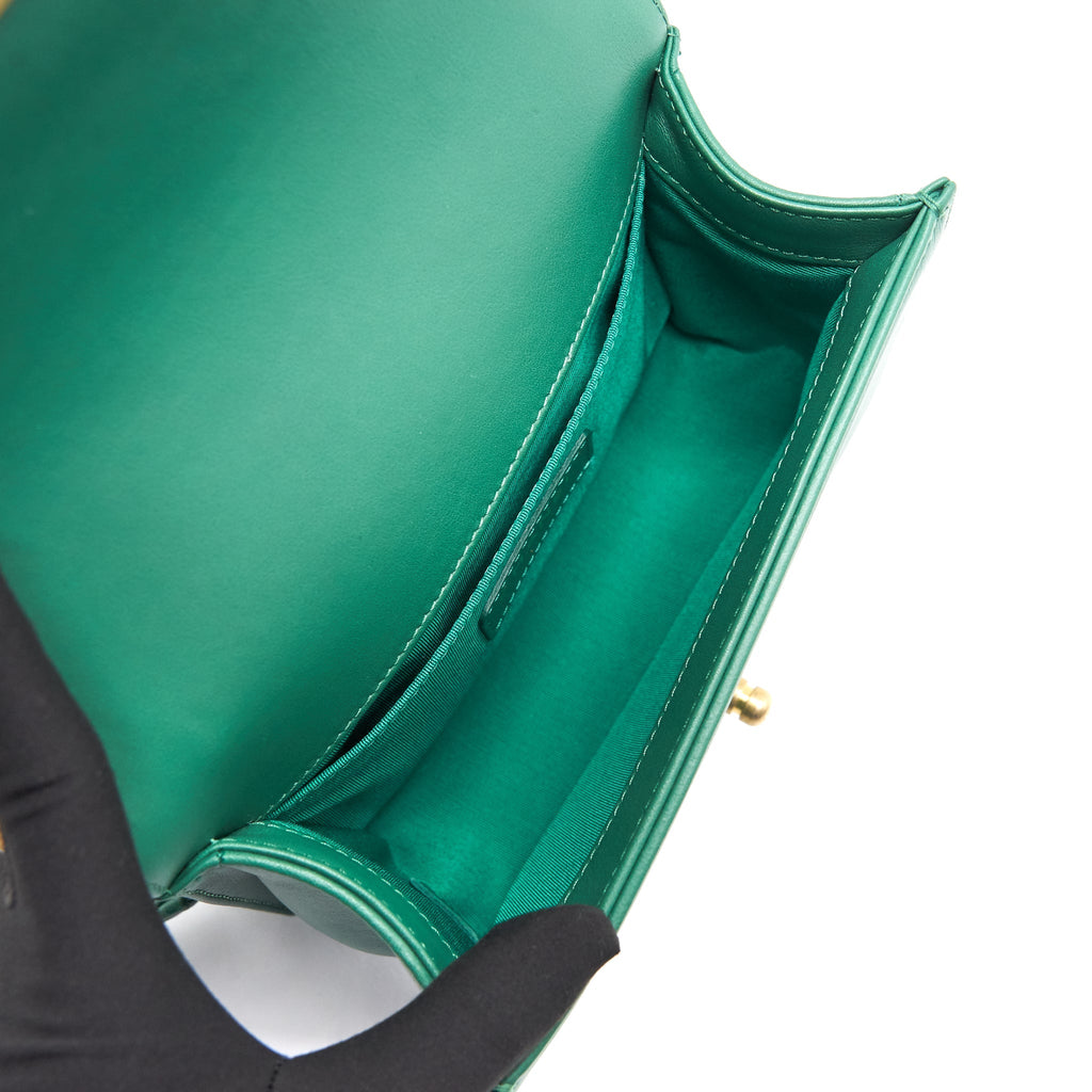 Chanel Small Leboy Lambskin Green