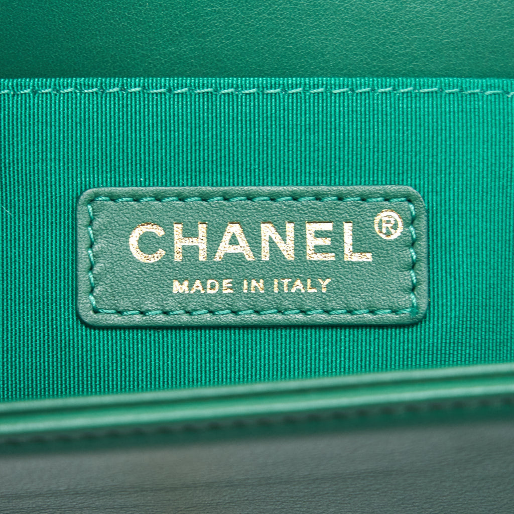 Chanel Small Leboy Lambskin Green
