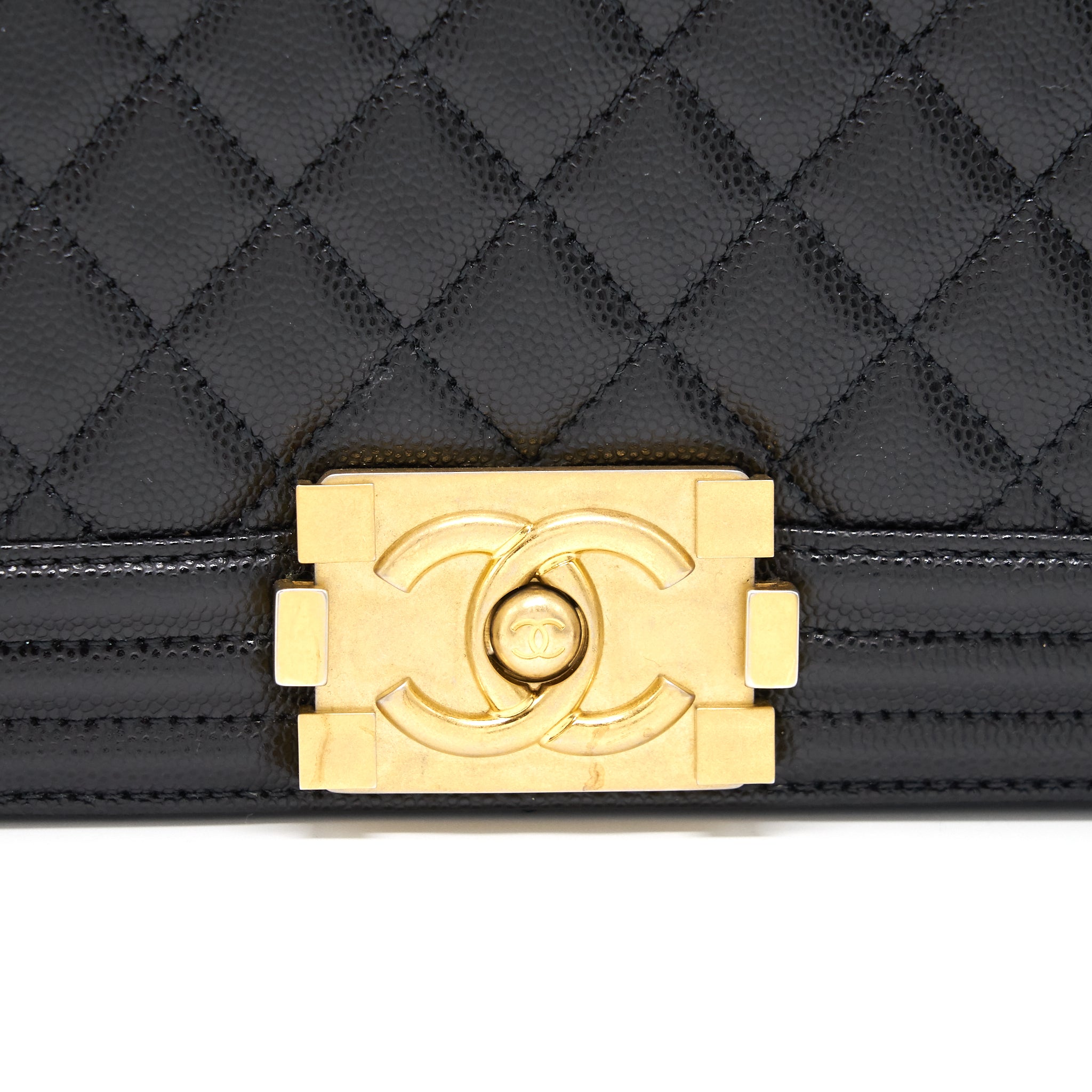 Chanel Boy Chanel Handbag Caviar Black