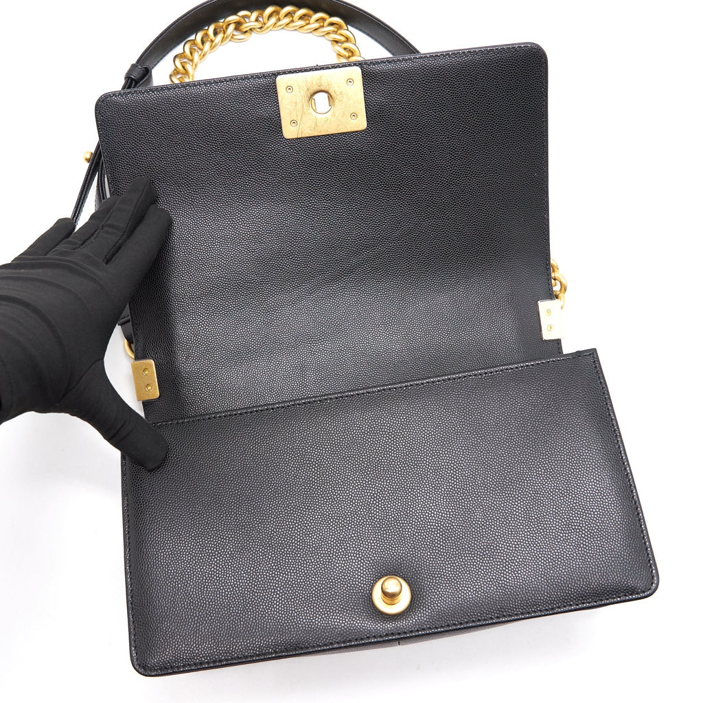 Chanel Boy Chanel Handbag Caviar Black