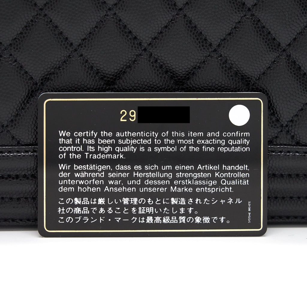 Chanel Boy Chanel Handbag Caviar Black