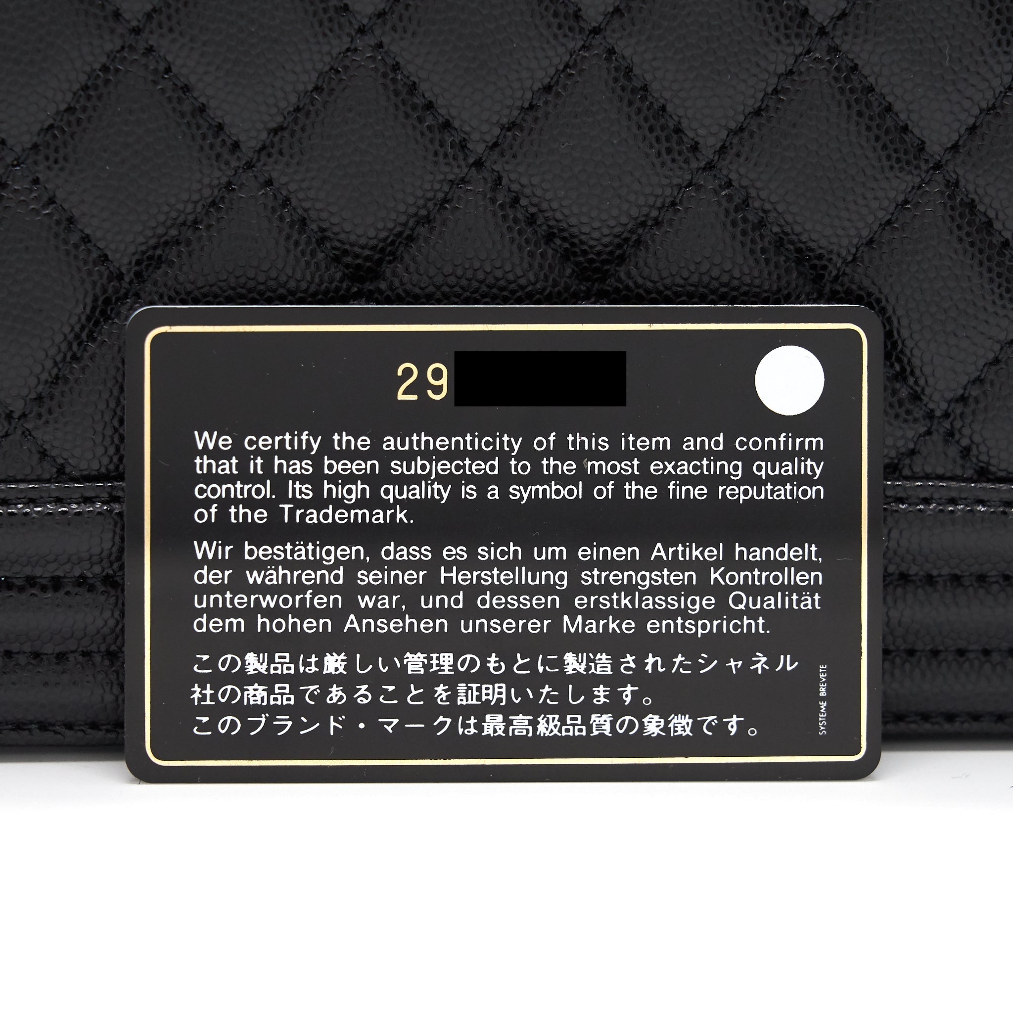 Chanel Boy Chanel Handbag Caviar Black