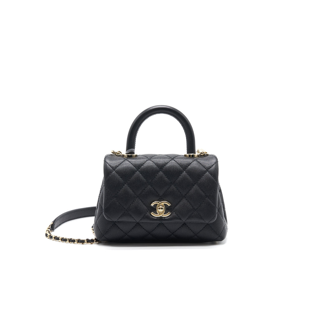 Chanel Extra Mini Coco Handle Flap Bag Black L