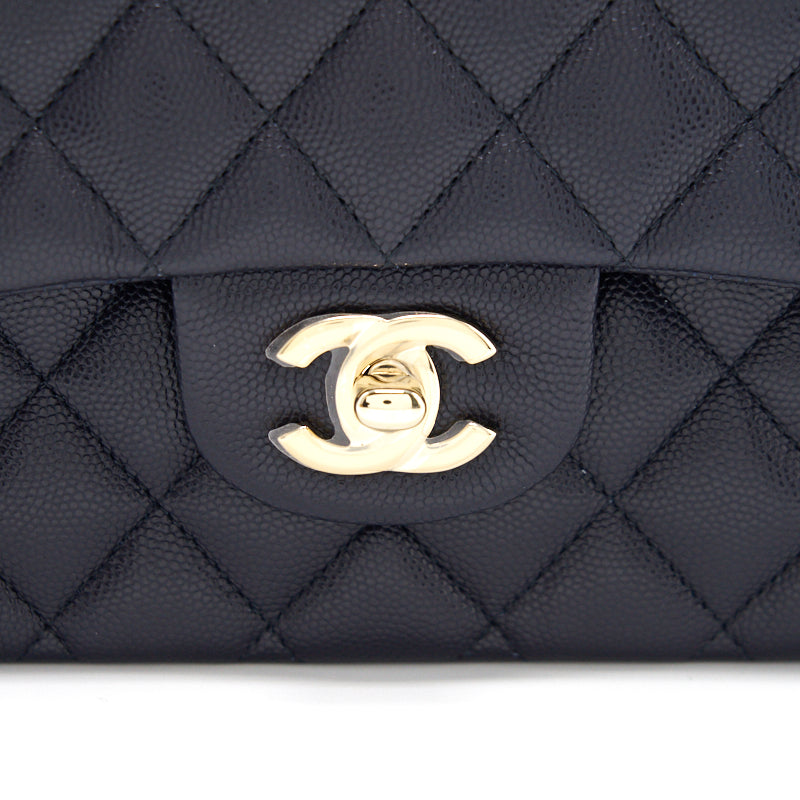 Chanel medium 25cm Classiccal double flap cavier Navy L year 2020