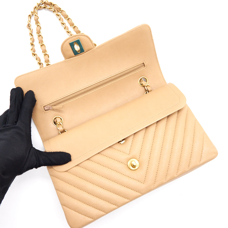 Chanel Medium Classic Flap Dark beige with