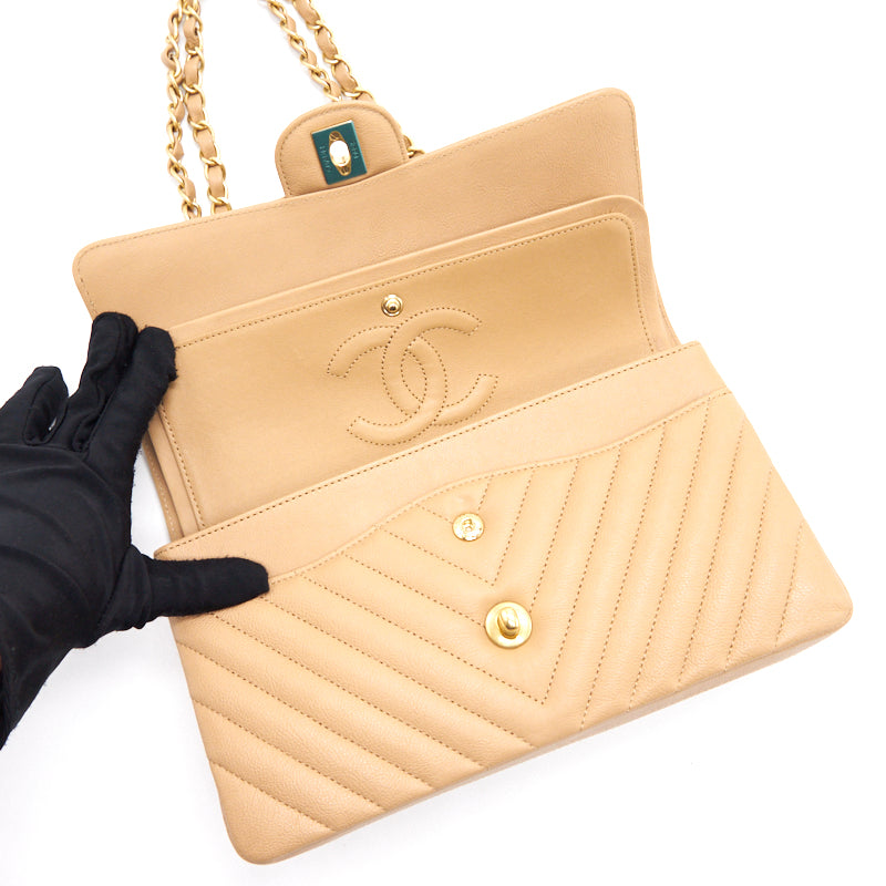 Chanel Medium Classic Flap Dark beige with