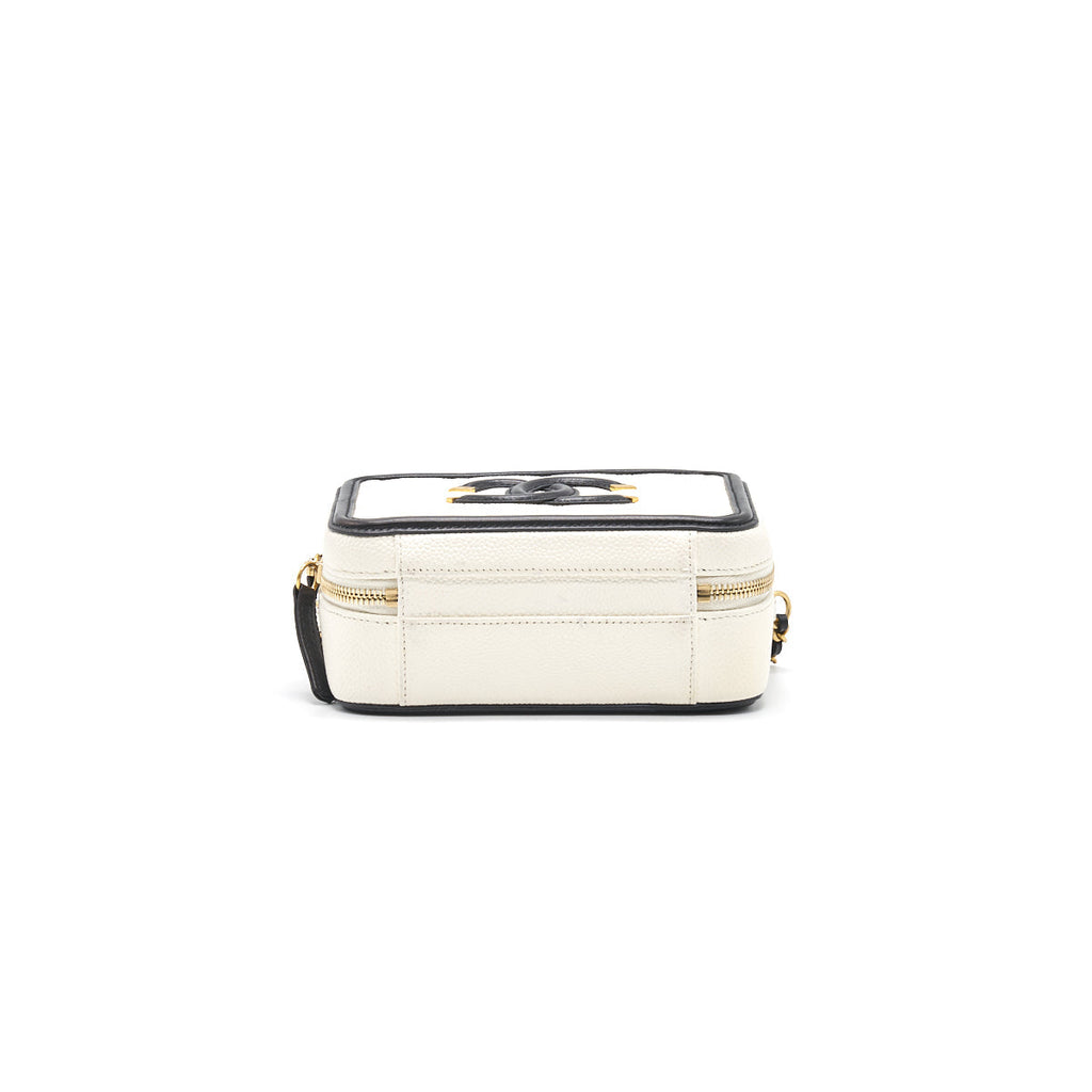 Chanel Caviar Small Vanity case black & white
