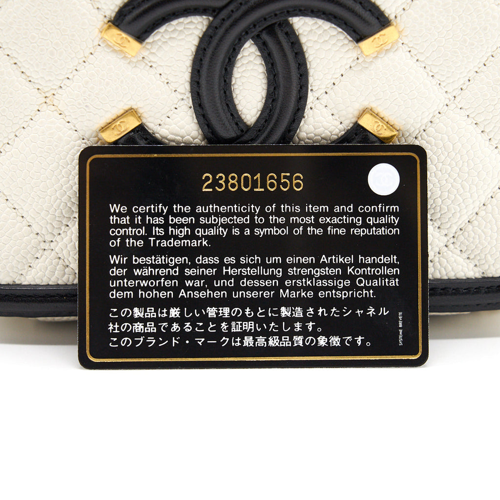 Chanel Caviar Small Vanity case black & white