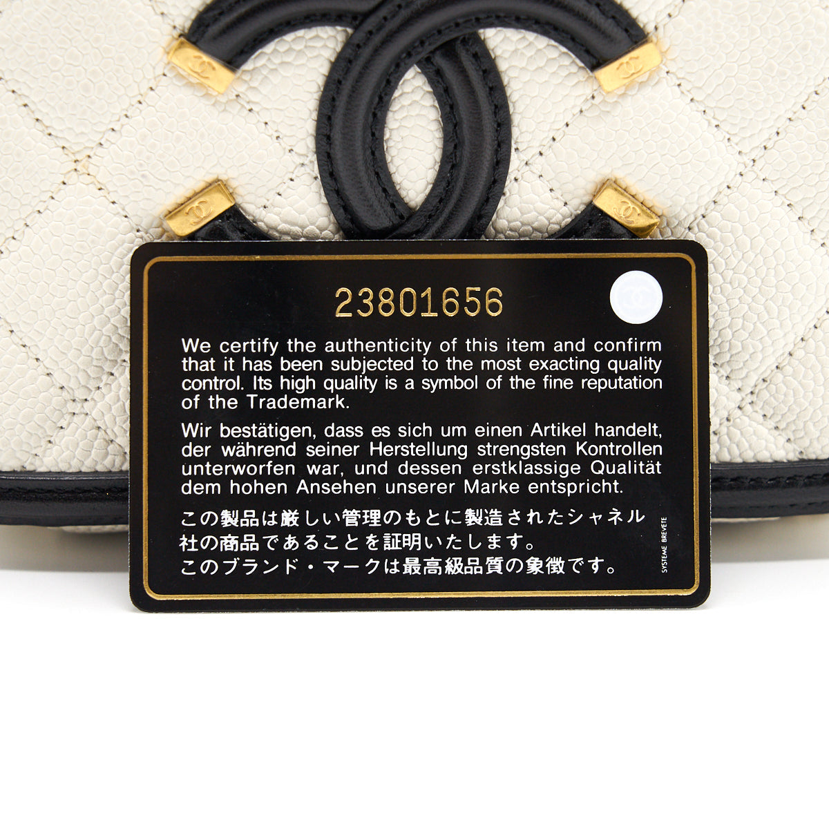 Chanel Caviar Small Vanity case black & white
