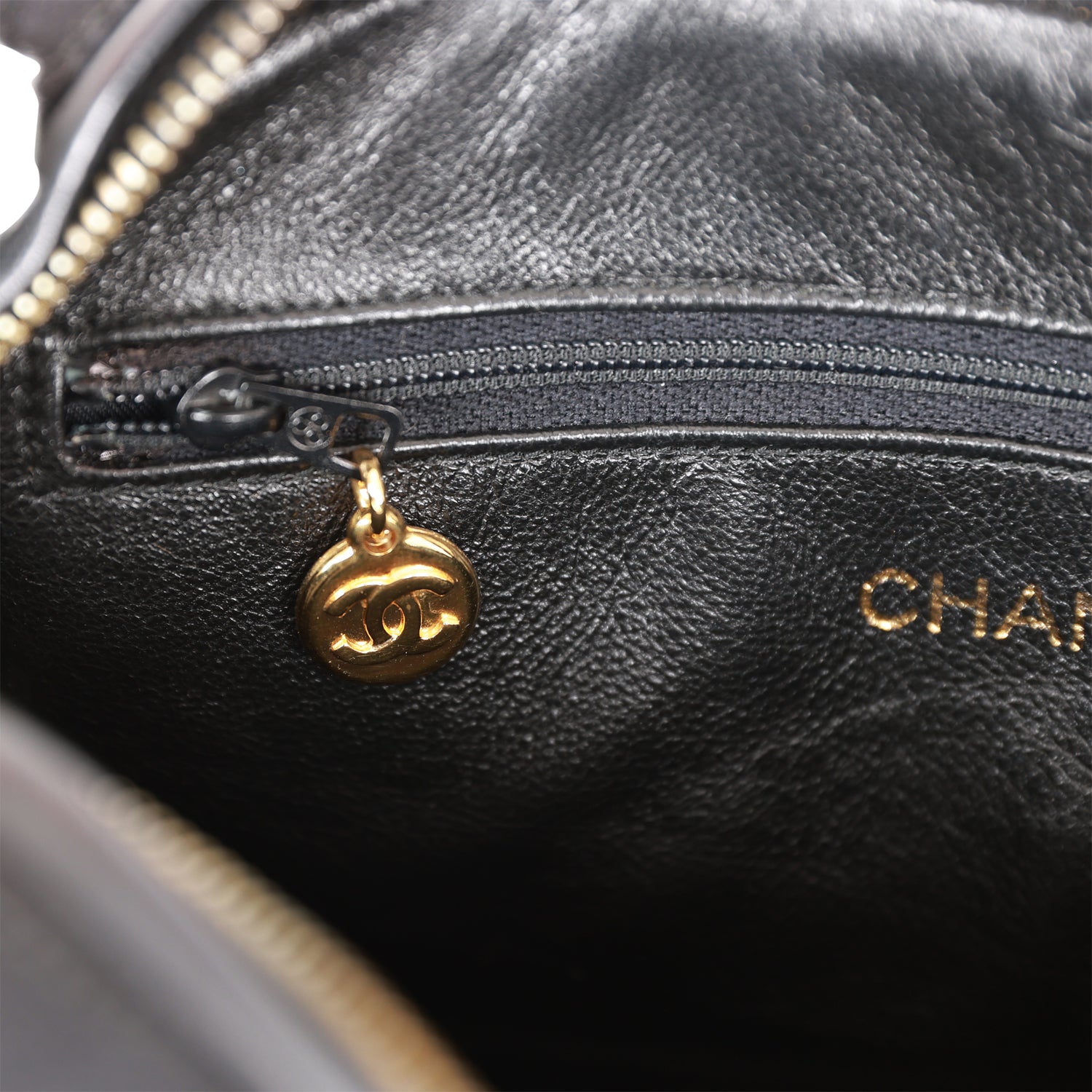 Chanel Vintage Ribbon Camera Bag Black Satin Gold Hardware