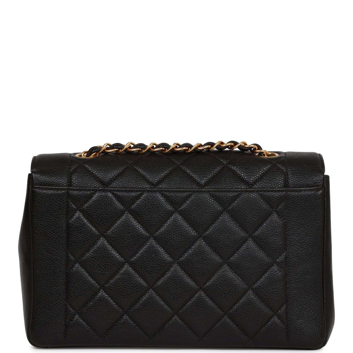 Chanel Vintage Medium Diana Flap Bag Black Caviar Gold Hardware