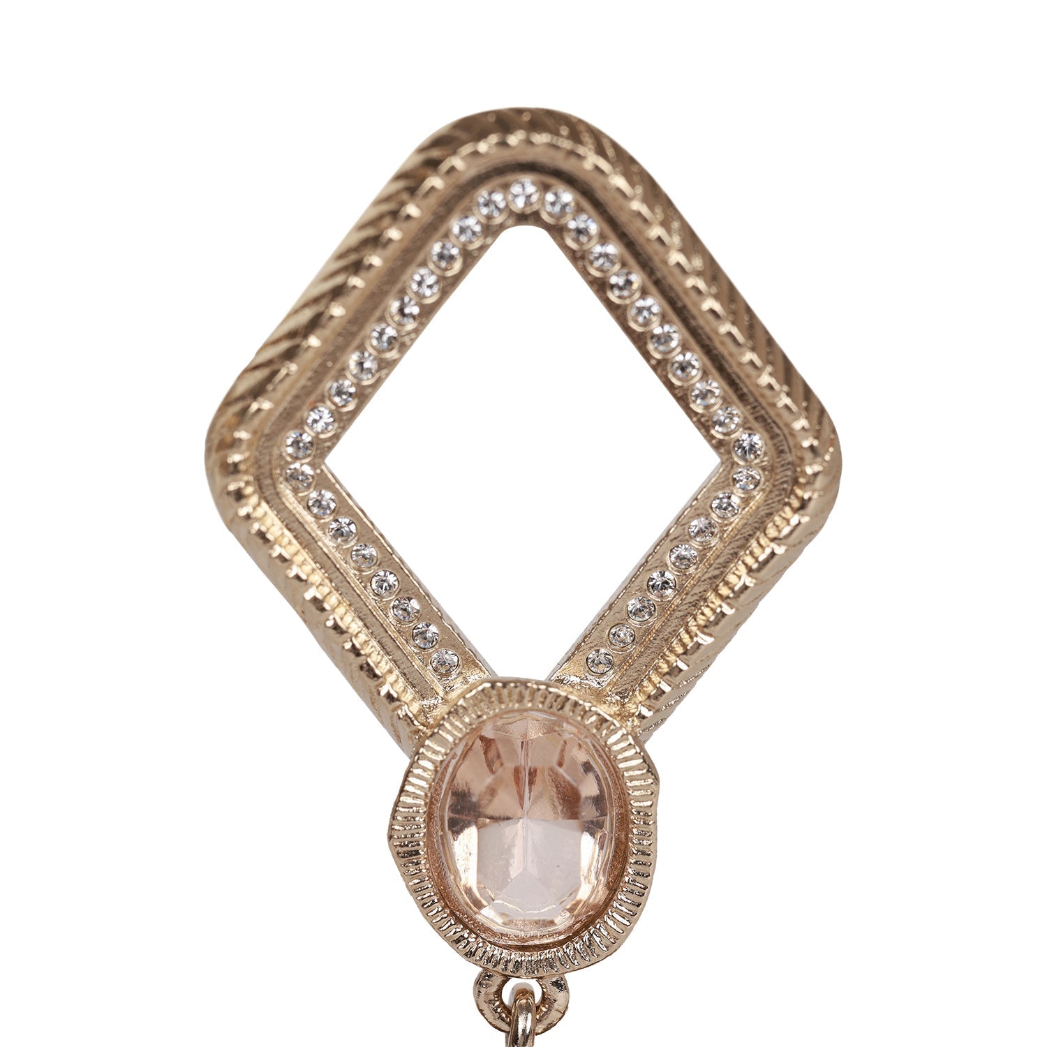 Chanel Gold and Pink "CC" Logo Rhombus Earrings