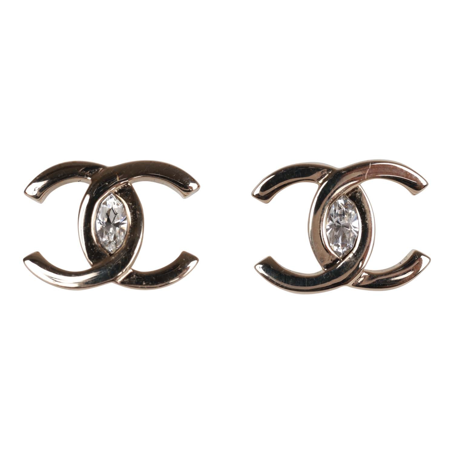 Chanel Classic "CC" Faux Crystal Earrings