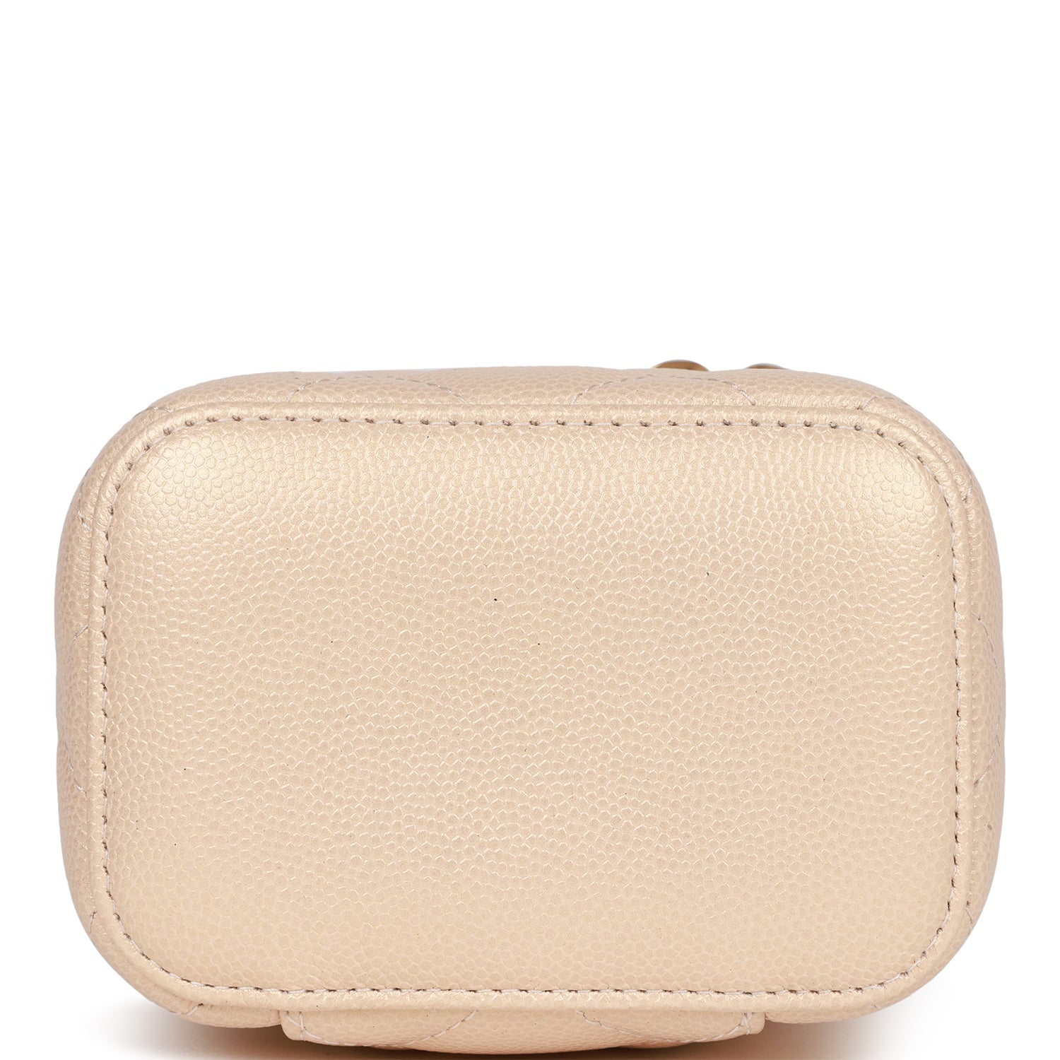 Chanel Mini Pearl Vanity Beige Caviar Iridescent Light Gold Hardware
