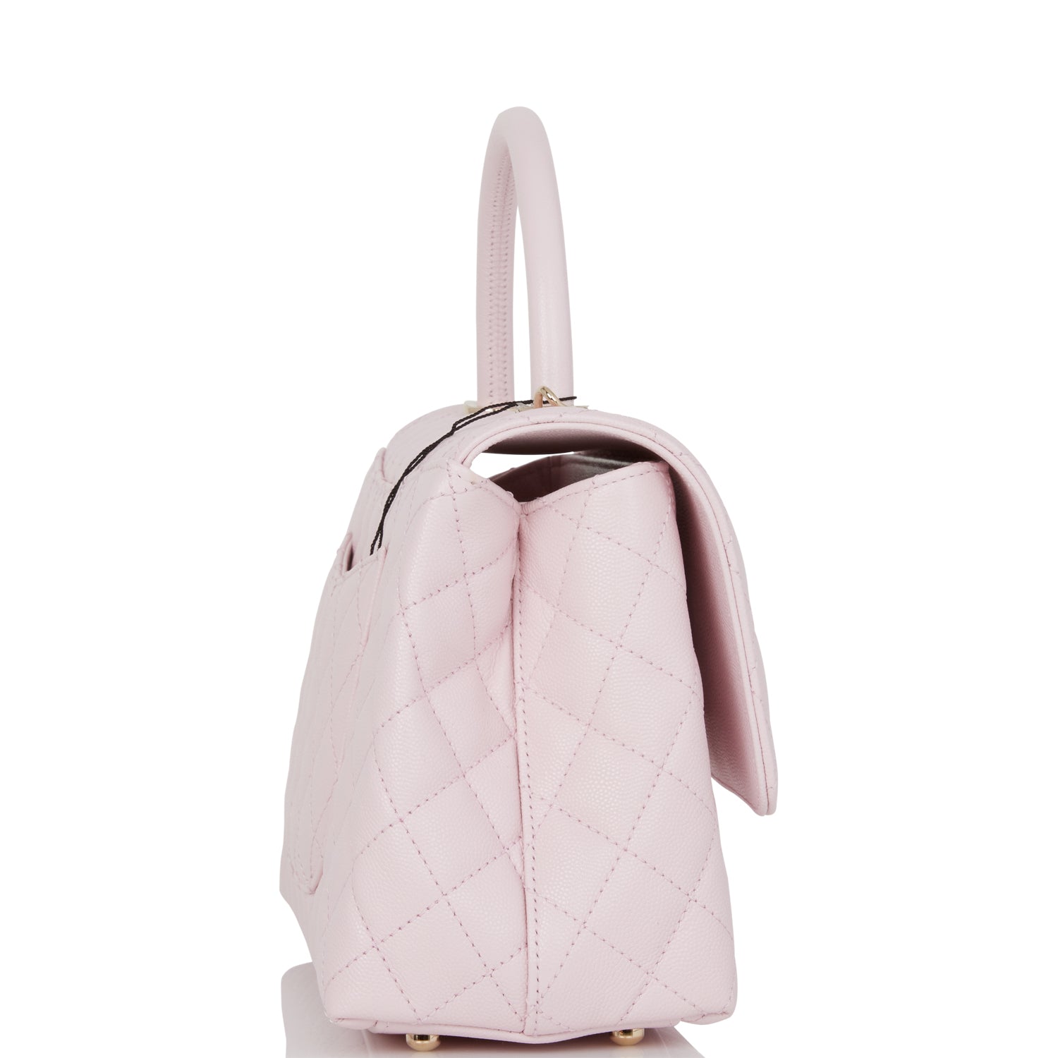 Chanel Medium Coco Handle Flap Bag Light Pink Caviar Light Gold Hardware
