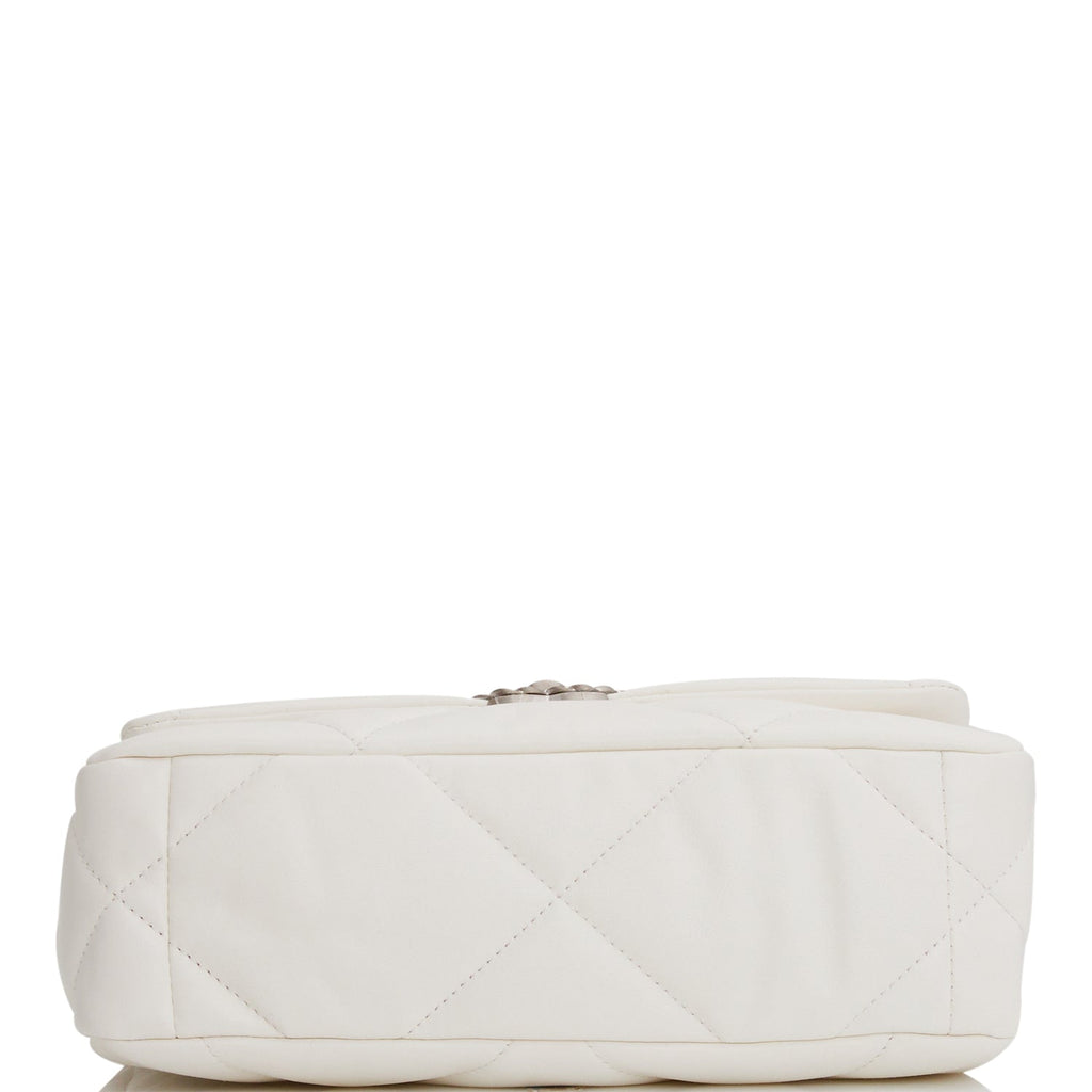 Chanel Medium 19 Flap Bag White Goatskin Mixed Hardware