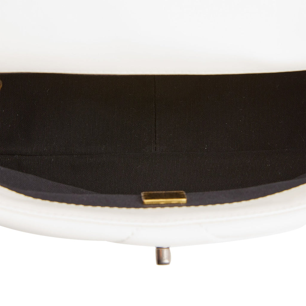 Chanel Medium 19 Flap Bag White Goatskin Mixed Hardware