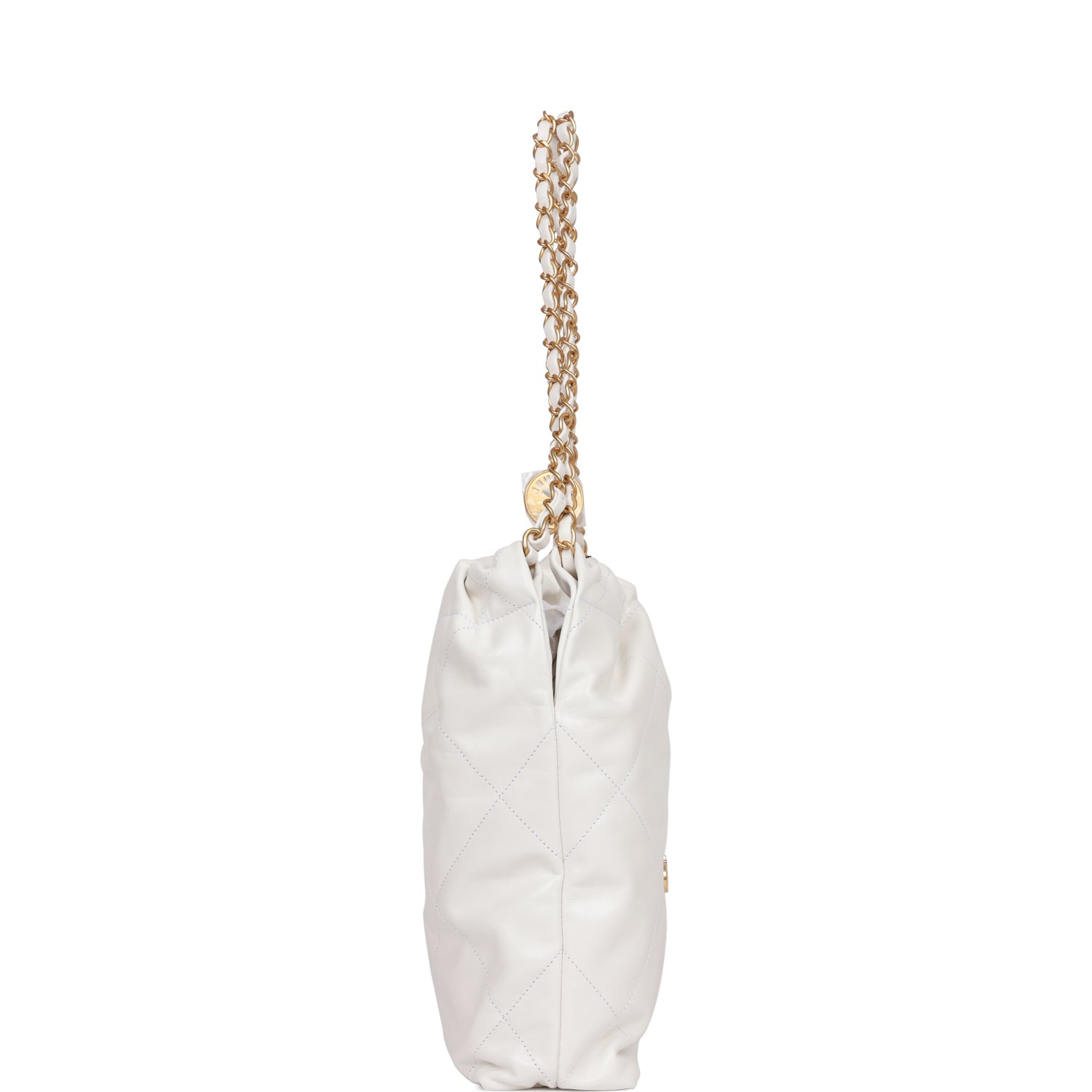 Chanel Small 22 Bag White Calfskin Gold Hardware