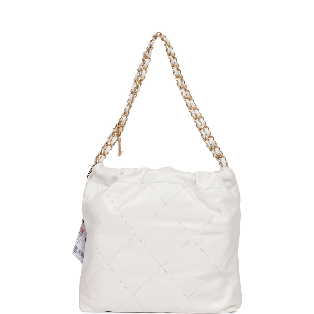 Chanel Small 22 Bag White Calfskin Gold Hardware