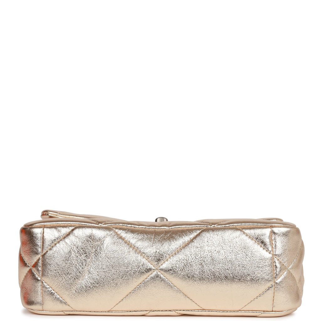 Chanel Medium 19 Flap Bag Gold Metallic Lambskin Mixed Hardware
