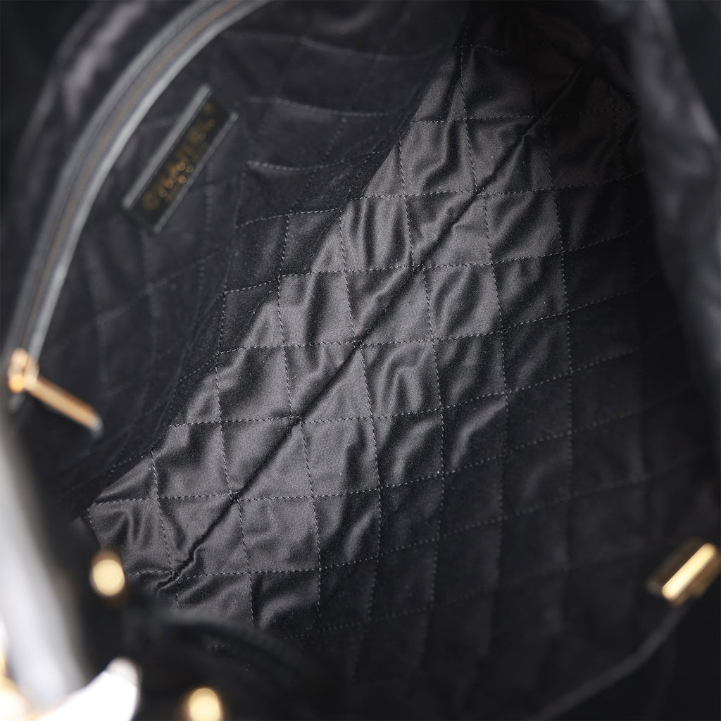 Chanel Small 22 Bag Black Lambskin Antique Gold Hardware