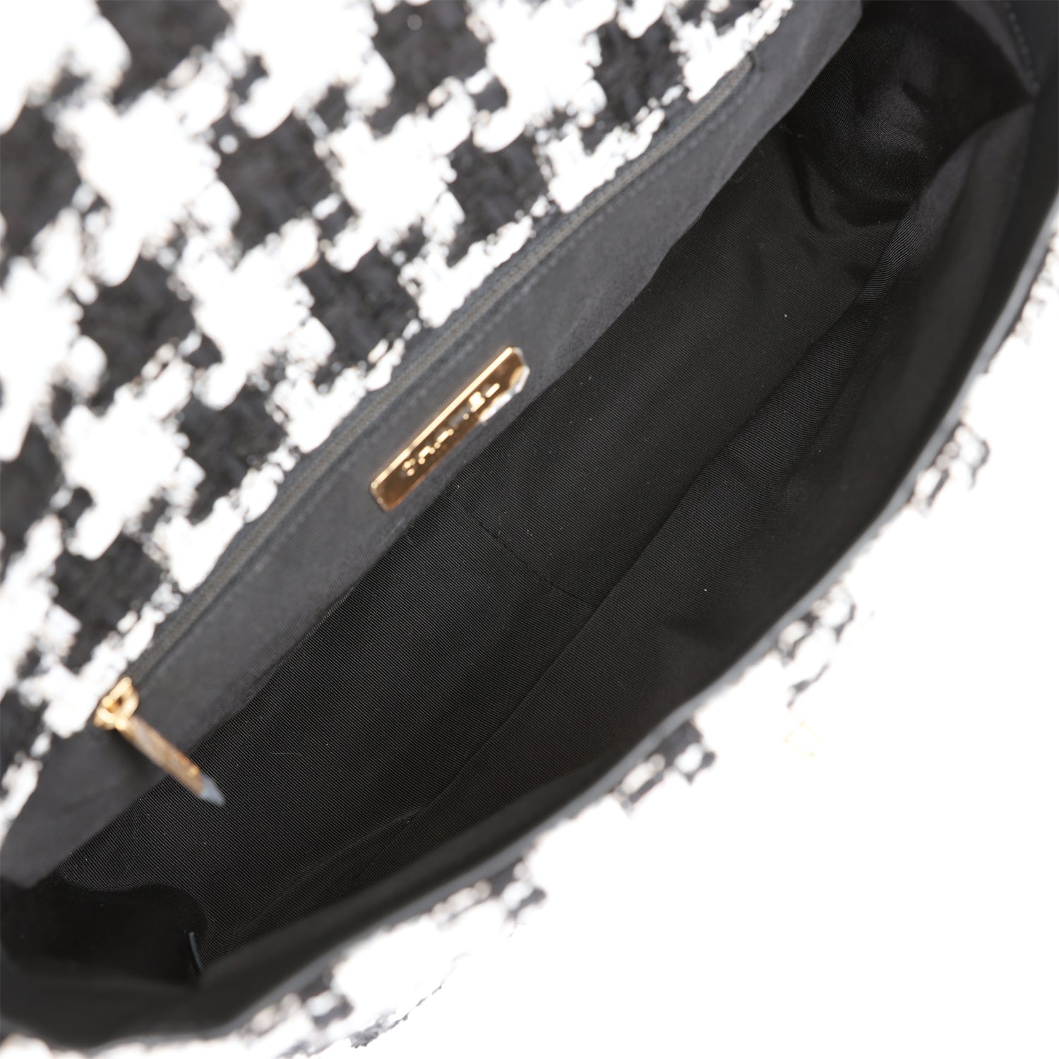 Chanel Large 19 Flap Bag Black and White Tweed Mixed Hardware