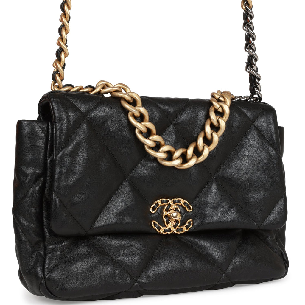 Chanel Large 19 Flap Bag Black Lambskin Mixed Hardware