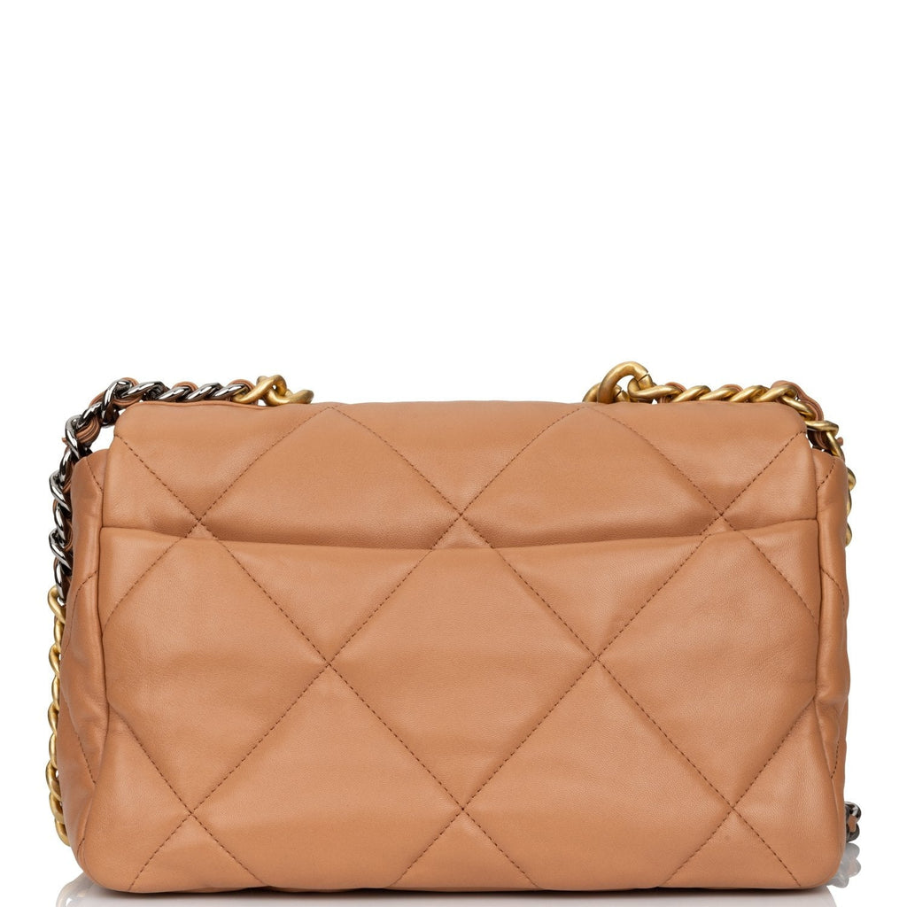 Chanel Large 19 Flap Bag Caramel Lambskin Mixed Hardware