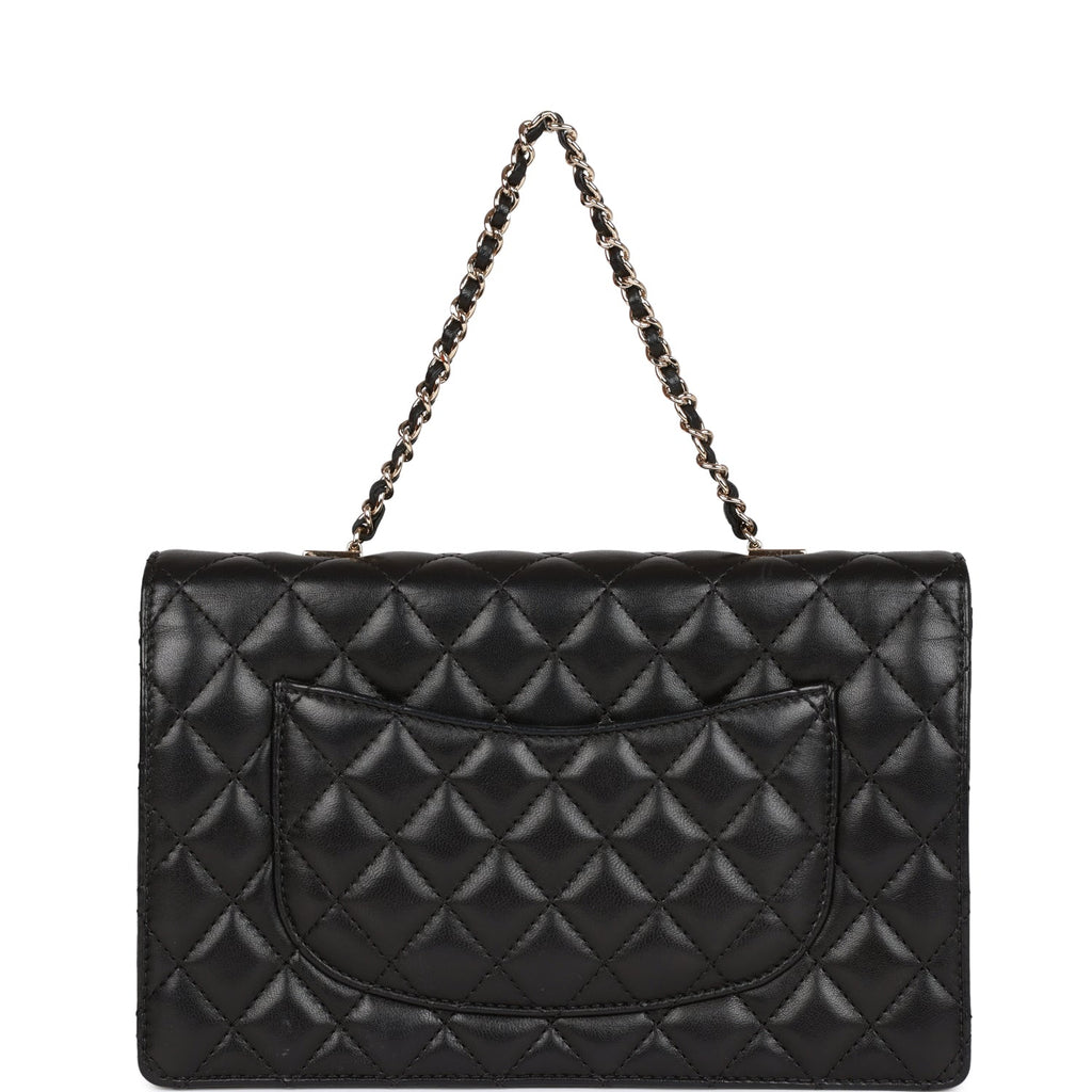 Chanel Fantasy Pearls Large Evening Flap Bag Black Lambskin Light Gold Hardware
