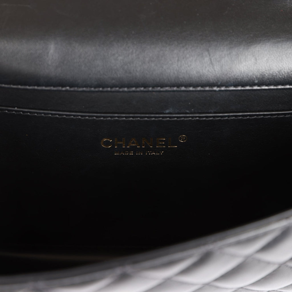 Chanel Fantasy Pearls Large Evening Flap Bag Black Lambskin Light Gold Hardware