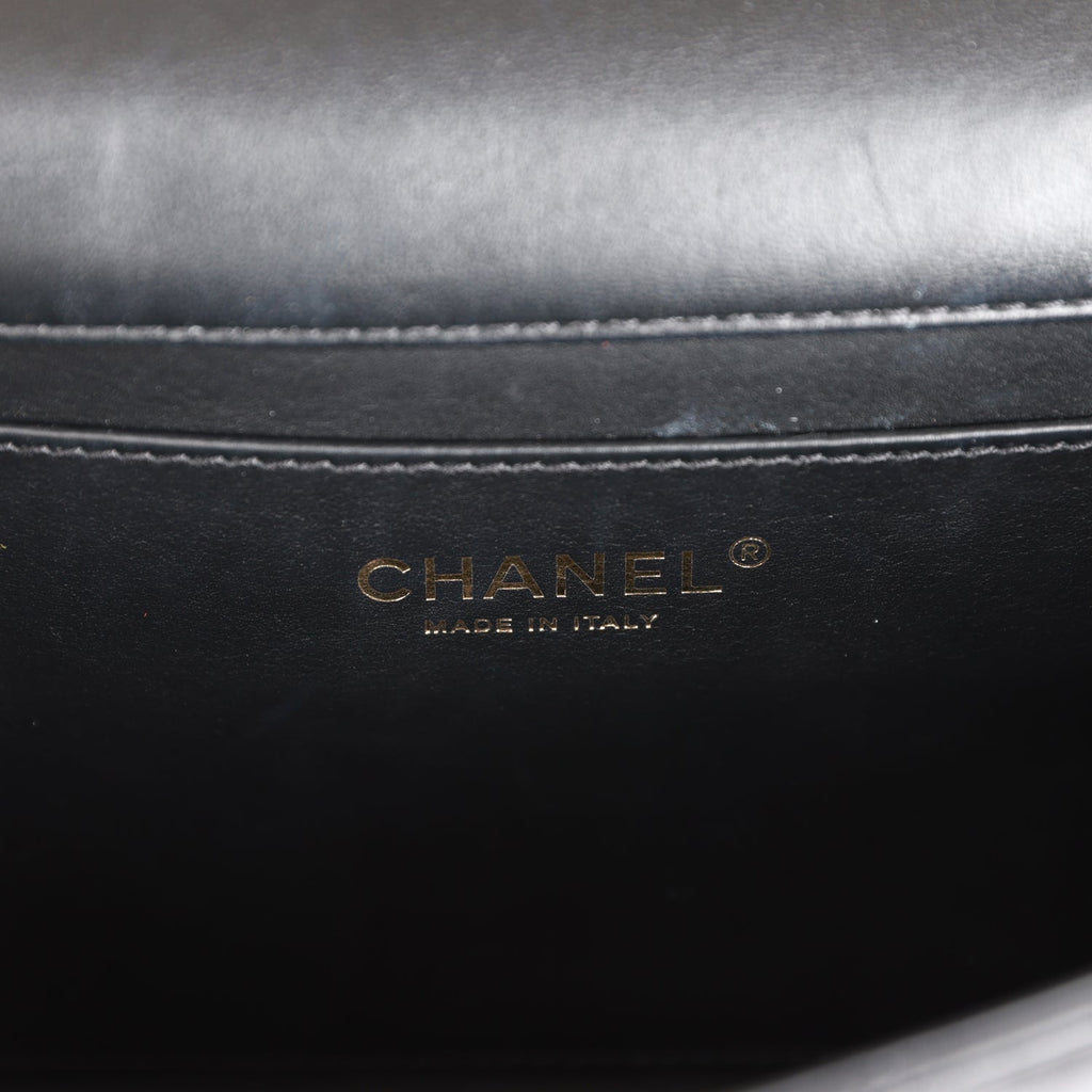 Chanel Fantasy Pearls Large Evening Flap Bag Black Lambskin Light Gold Hardware