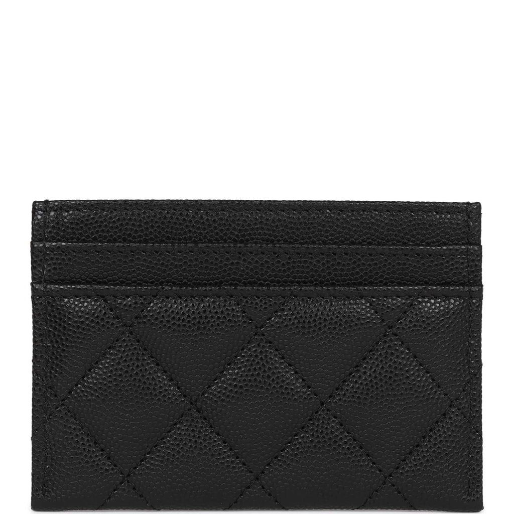 Chanel  Holder Wallet Black Caviar Light Gold Hardware
