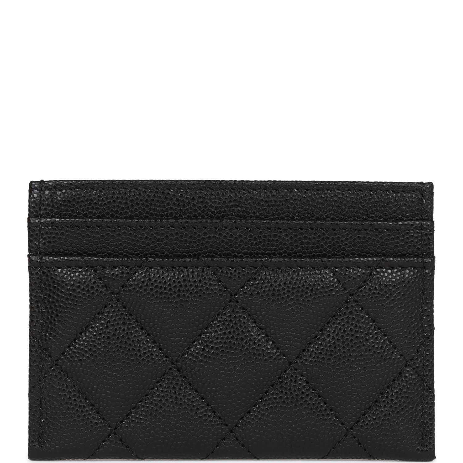 Chanel  Holder Wallet Black Caviar Light Gold Hardware