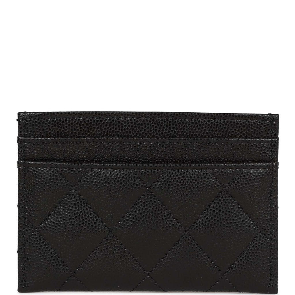 Chanel  Holder Wallet Black Caviar Crystal and Light Gold Hardware