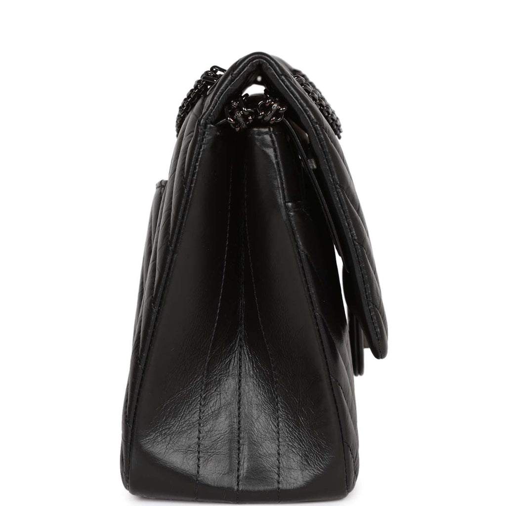 Chanel 226 Reissue 2.55 SO Black Chevron Calfskin Black Hardware