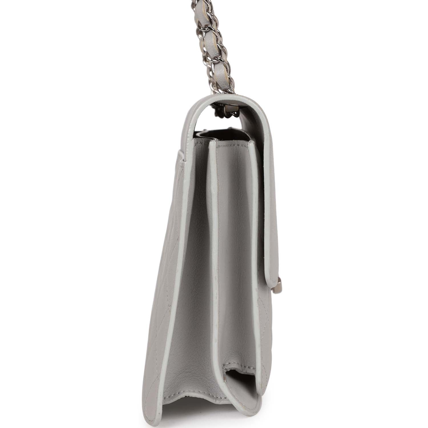 Chanel Companion Flap Bag Grey Goatskin Silver Hardware