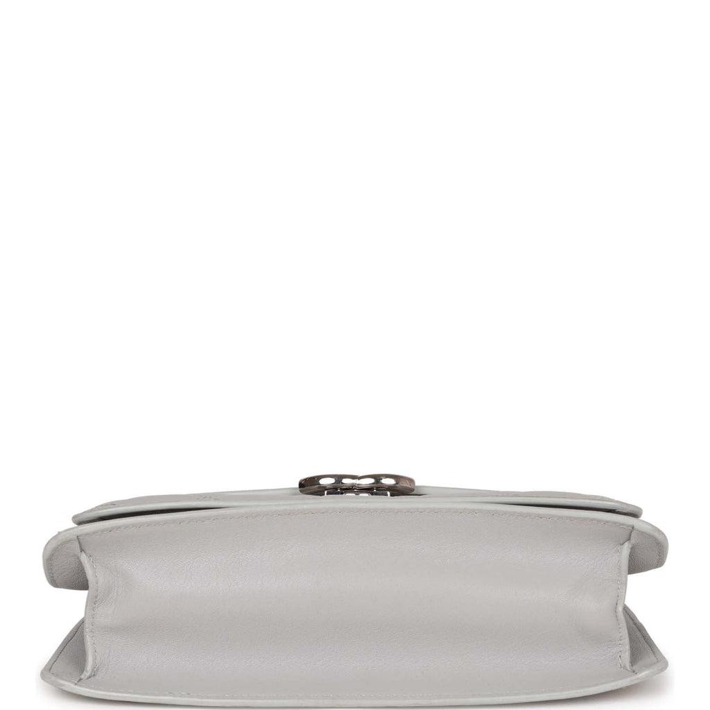 Chanel Companion Flap Bag Grey Goatskin Silver Hardware