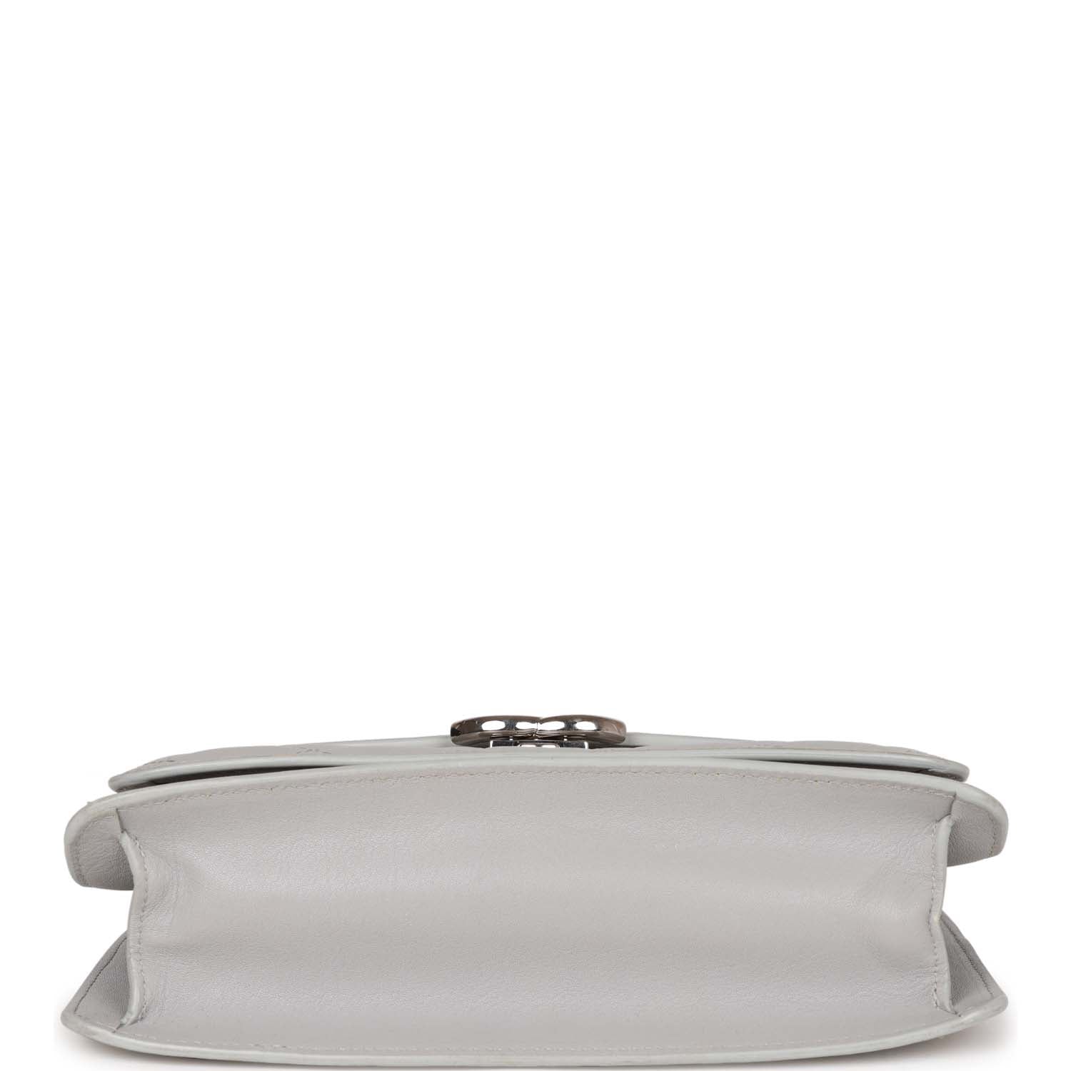 Chanel Companion Flap Bag Grey Goatskin Silver Hardware