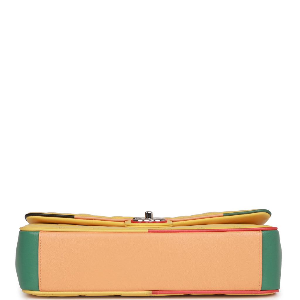 Chanel Cuba Color Flap Bag Yellow Lambskin Silver Hardware