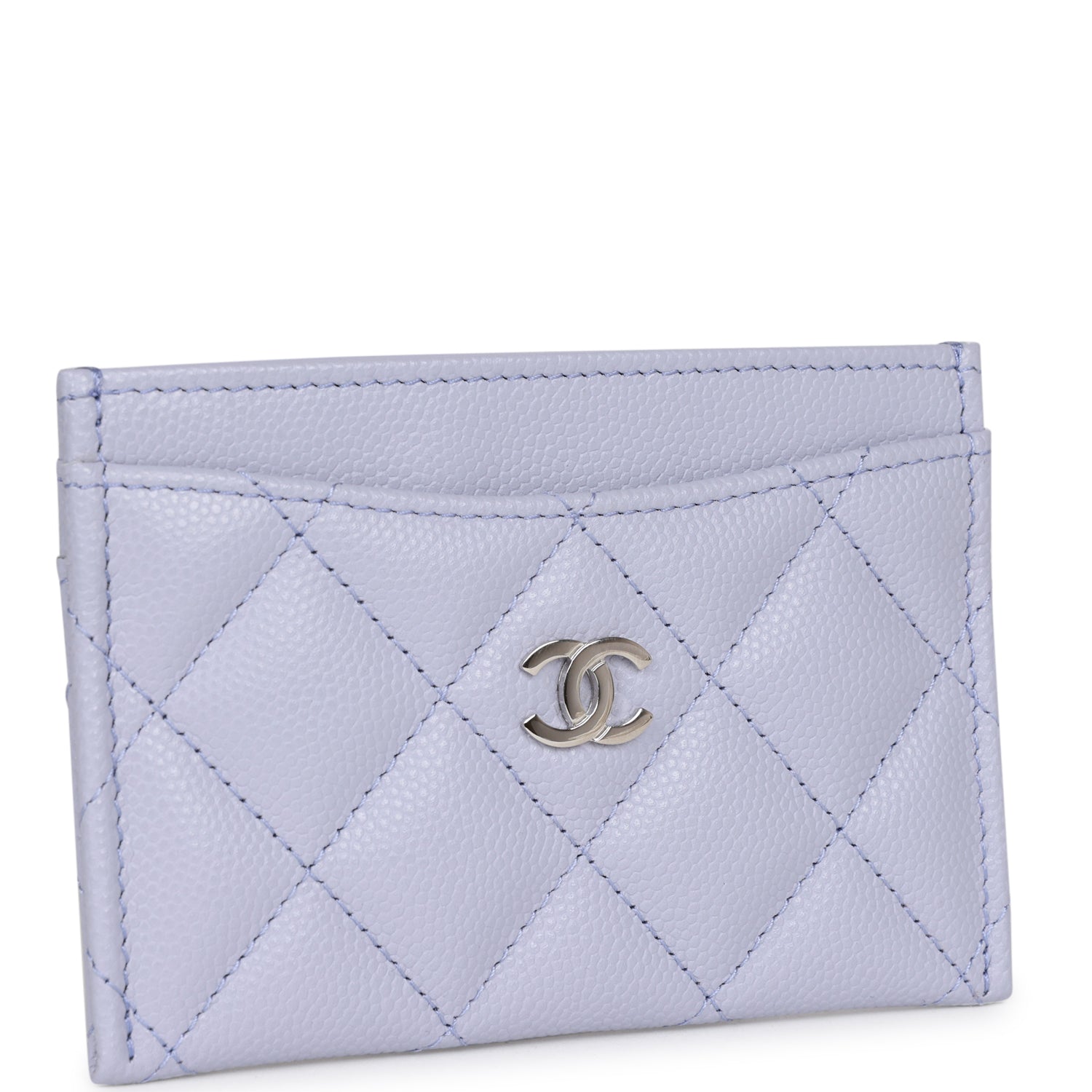 Chanel  Holder Wallet Lilac Caviar Silver Hardware