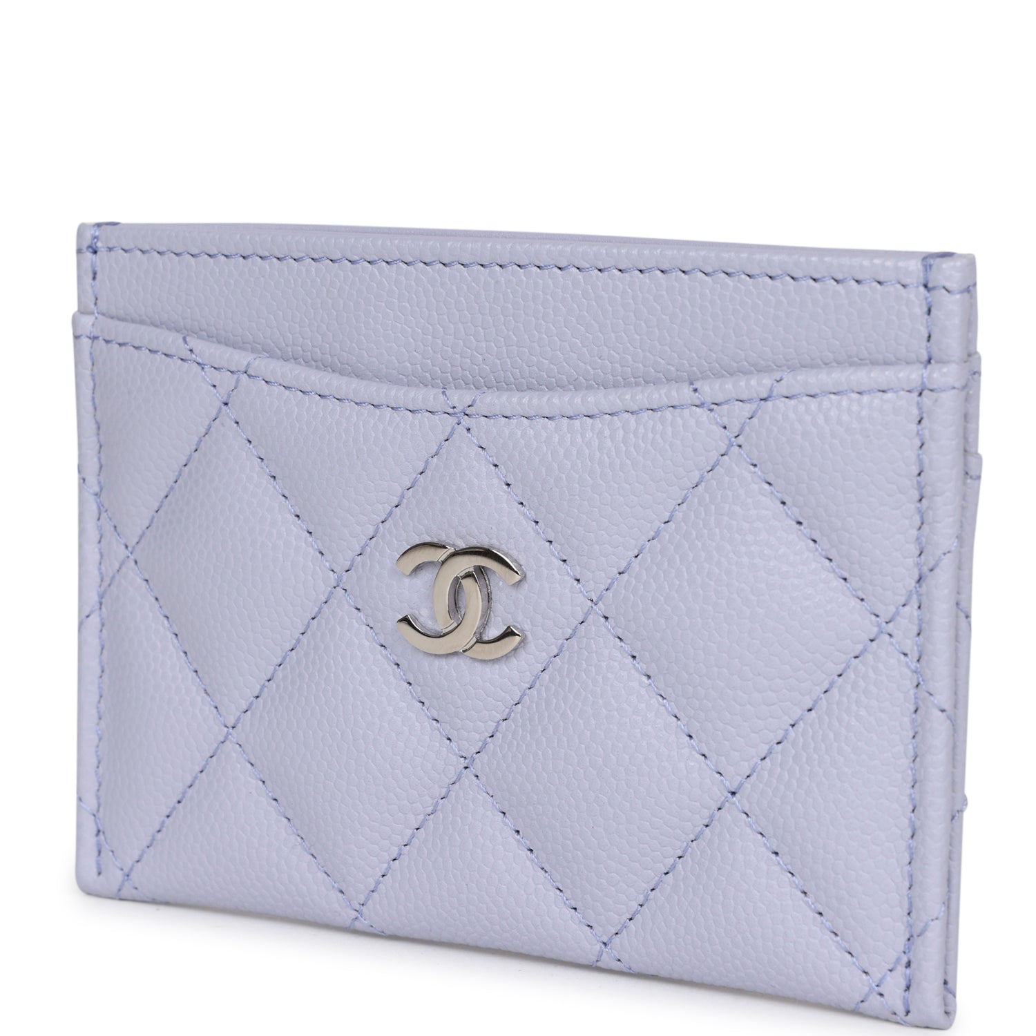 Chanel  Holder Wallet Lilac Caviar Silver Hardware